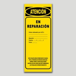 Cartel maquinaria MA14 - En reparación