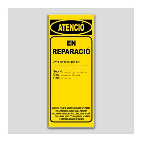 Cartell maquinària MA14 - En reparació Cartell maquinària MA14 - En reparació