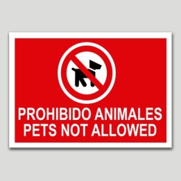Cartel de prohibido animales-pets not allowed
