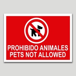 Cartel de prohibido animales-pets not allowed