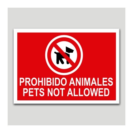 Cartel de prohibido animales-pets not allowed