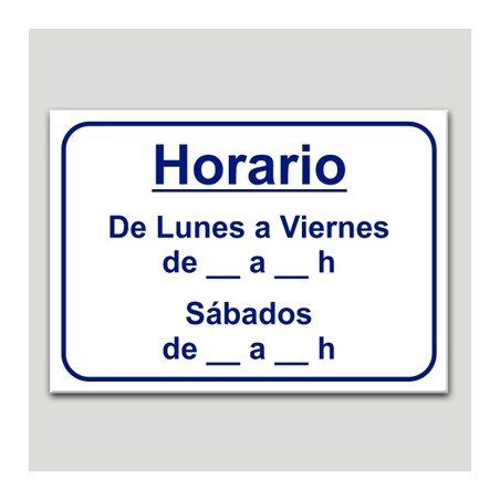 Cartel de horario