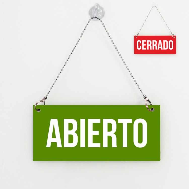 Cartel Abierto/Cerrado (L x An x Al: 18 x 5 x 0,5 cm, Metal)