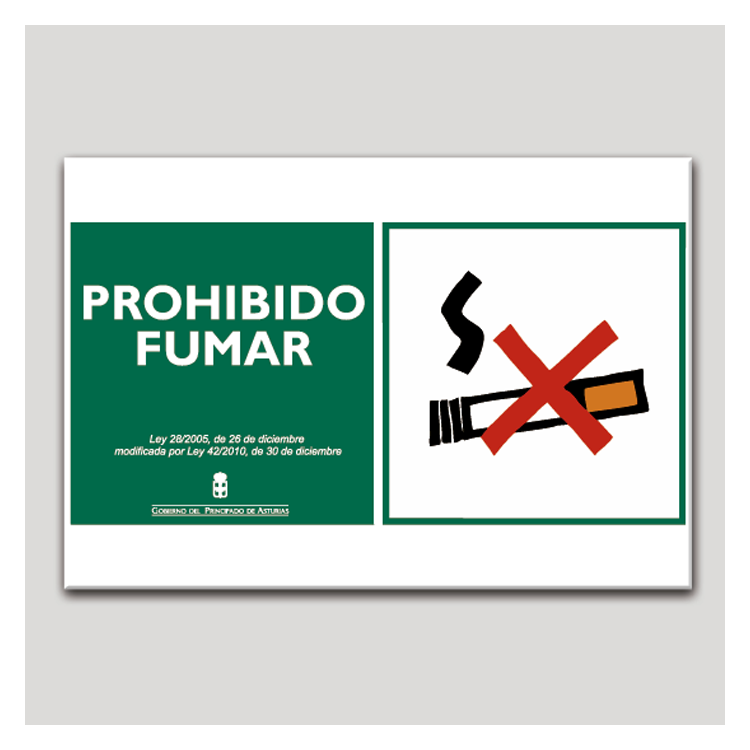 Cartel de prohibido fumar - Asturias