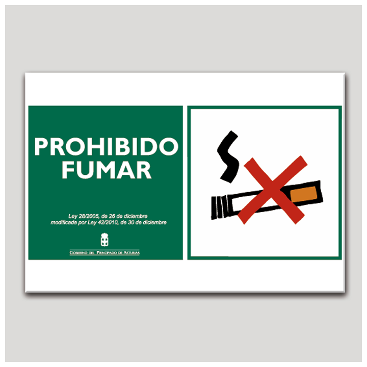Cartel de prohibido fumar - Asturias