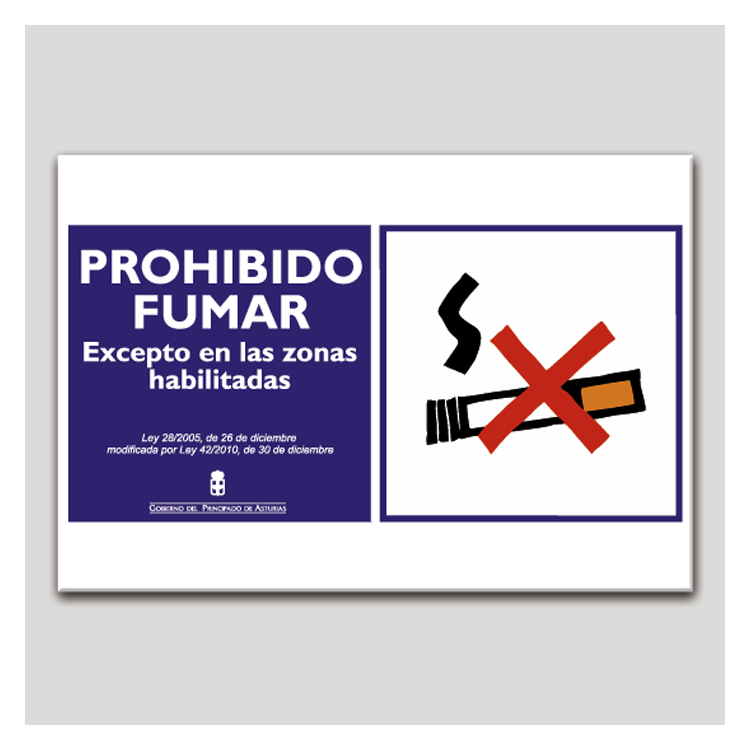Prohibido fumar excepto en las zonas habilitadas - Asturias
