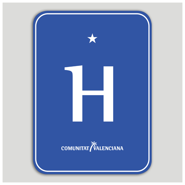Placa distintivo hotel una estrella - Comunidad Valenciana
