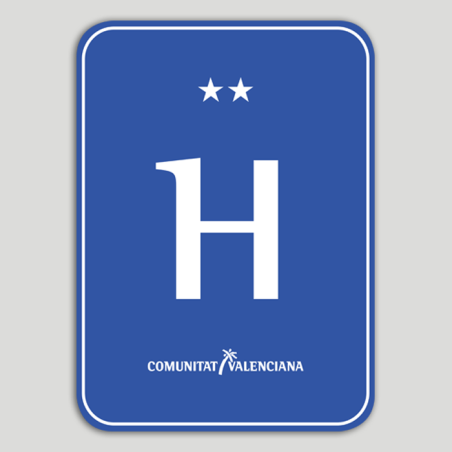 Placa distintiu hotel dos estels - Comunitat Valenciana