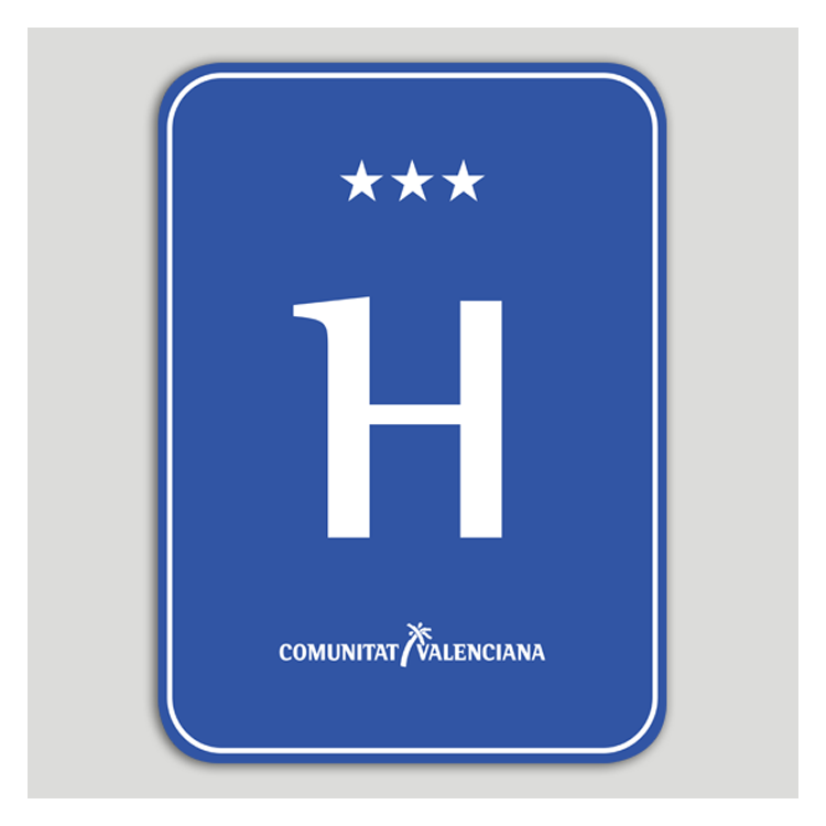 Placa distintivo hotel tres estrellas - Comunidad Valenciana
