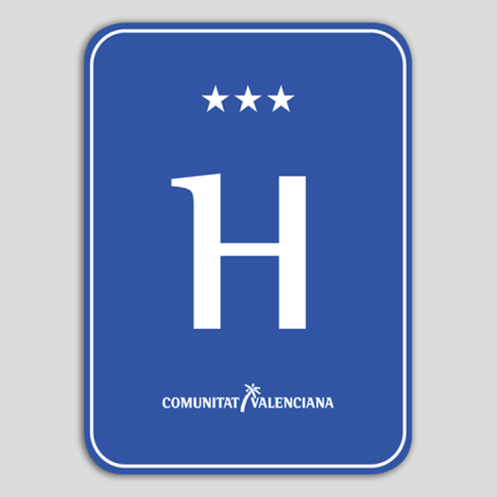 Placa distintivo hotel tres estrellas - Comunidad Valenciana