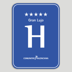 Placa distintiu hotel cin estels gran luxe - Comunitat Valenciana