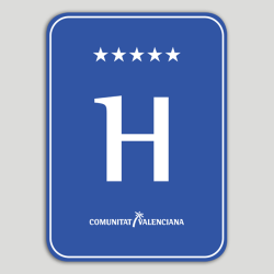 Placa distintiu hotel cin estels - Comunitat Valenciana