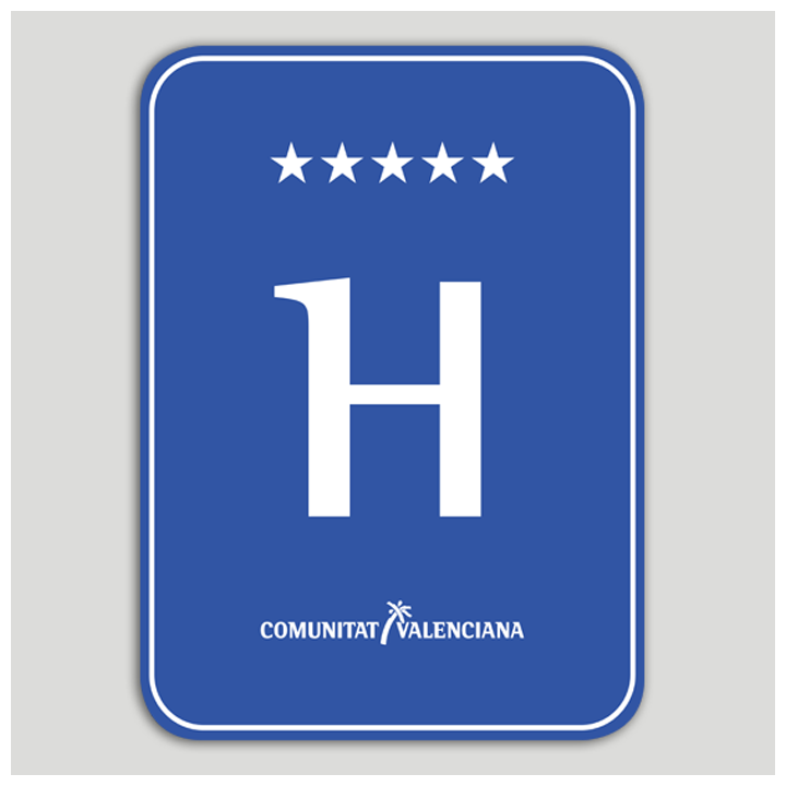 Placa distintiu hotel cin estels - Comunitat Valenciana