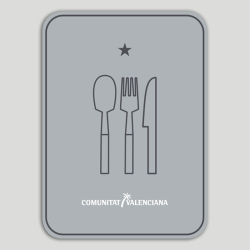 Placa distintivo Restaurante una estrella - Comunidad Valenciana