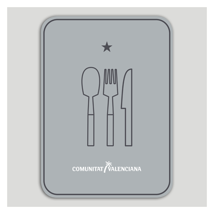 Placa distintivo Restaurante una estrella - Comunidad Valenciana