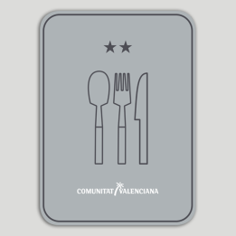 Placa distintivo Restaurante dos estrellas - Comunidad Valenciana