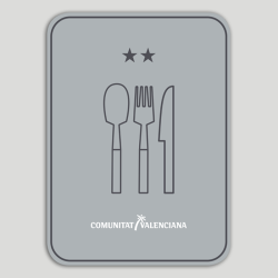Placa distintivo Restaurante dos estrellas - Comunidad Valenciana