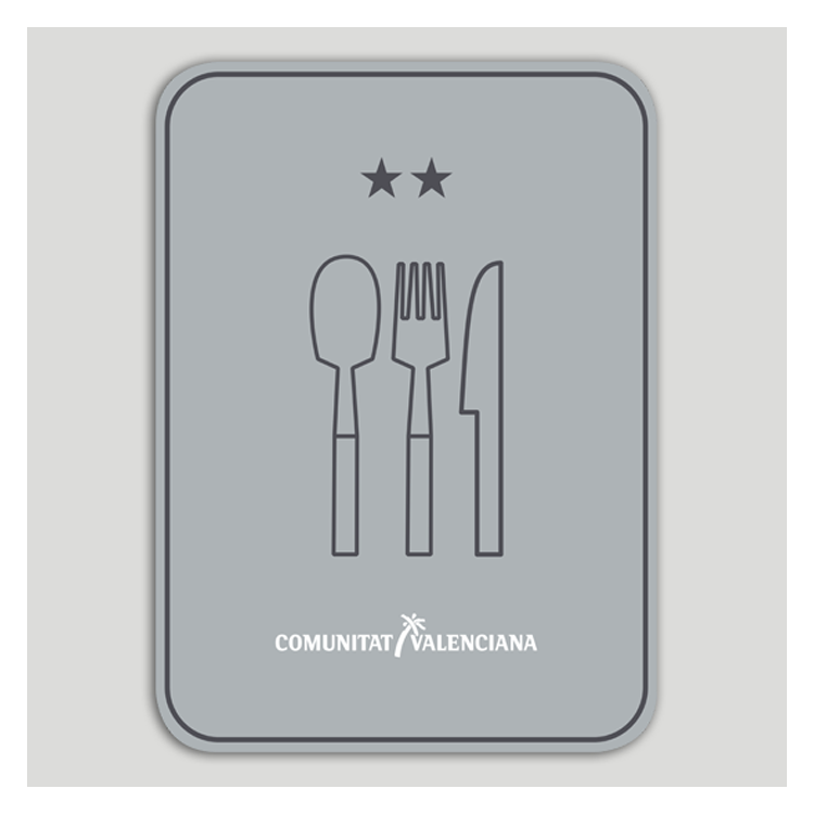 Placa distintiu Restaurant dos stels - Comunitat Valenciana