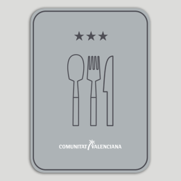 Placa distintiu Restaurant tres stels - Comunitat Valenciana