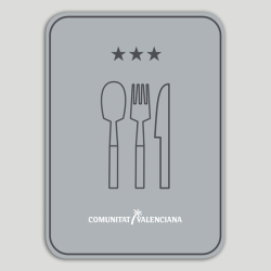 Placa distintiu Restaurant tres stels - Comunitat Valenciana