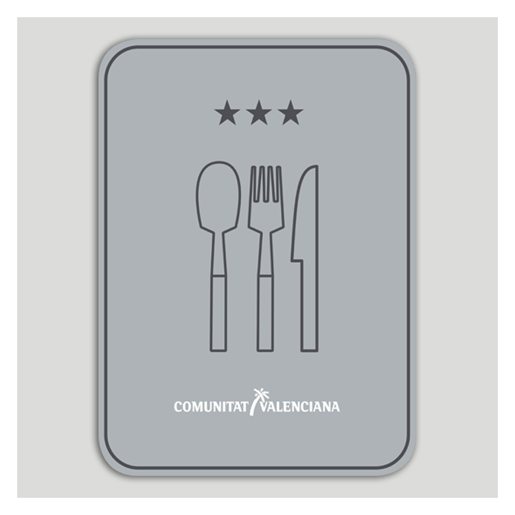 Placa distintiu Restaurant tres stels - Comunitat Valenciana