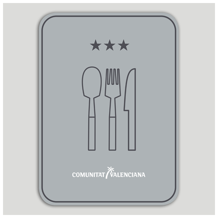 Placa distintivo Restaurante tres estrellas - Comunidad Valenciana