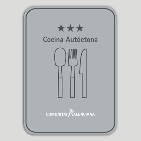 Placa distintiu Restaurant cuina autòctona tres stels - Comunitat Valenciana