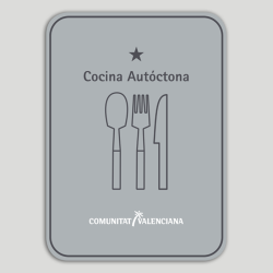 Distinctive plaque Restaurant one star native cuisine - Valencian Community