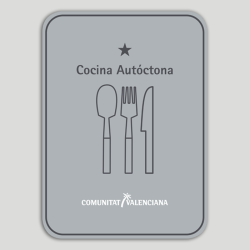 Placa distintiu Restaurant cuina autòctona un estel - Comunitat Valenciana