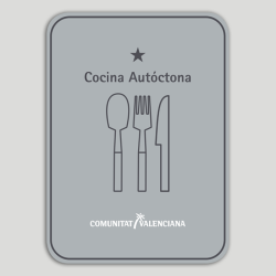 Placa distintivo Restaurante cocina autóctona una estrella - Comunidad Valenciana