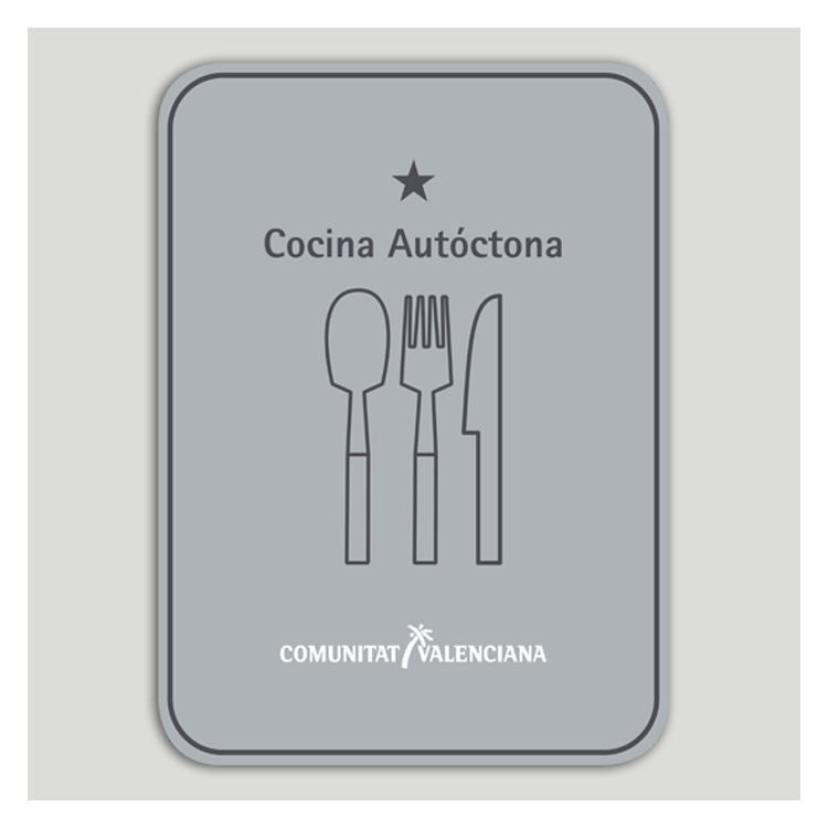 Placa distintivo Restaurante cocina autóctona una estrella - Comunidad Valenciana