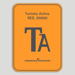 Placa distintivo Turismo Activo con número de registro - Comunidad Valenciana