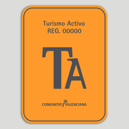 Placa distintivo Turismo Activo con número de registro - Comunidad Valenciana Placa distintivo Turismo Activo con número de registro - Comunidad Valenciana