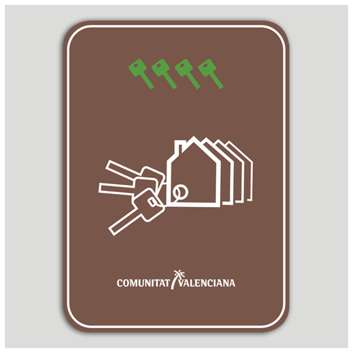 Placa distintivo Conjunto viviendas turísticas cuatro llaves - Comunidad Valenciana