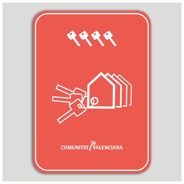 Placa distintivo Conjunto viviendas turísticas cuatro llaves - Comunidad Valenciana