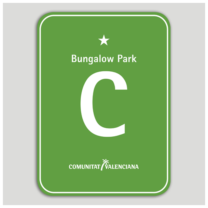 Placa distintivo Camping Bungalow Park una estrella - Comunidad Valenciana