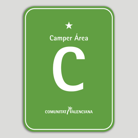 Placa distintivo Camping Camper Área una estrella - Comunidad Valenciana Placa distintivo Camping Camper Área una estrella - Comunidad Valenciana