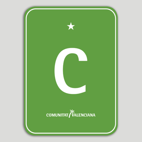 Placa distintivo Camping una estrella - Comunidad Valenciana