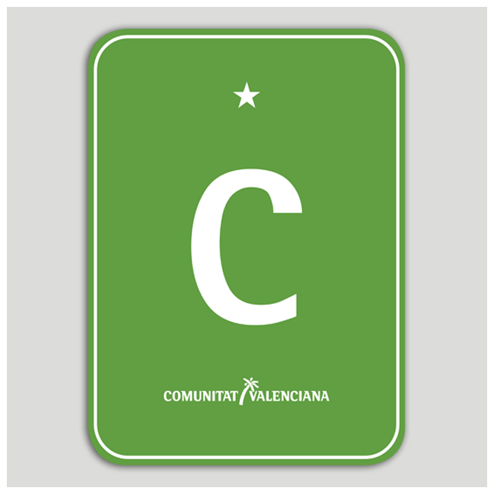 Placa distintivo Camping una estrella - Comunidad Valenciana