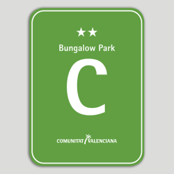 Placa distintivo Camping Bungalow Park dos estrellas - Comunidad Valenciana