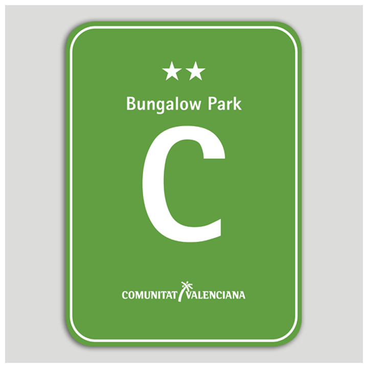 Placa distintivo Camping Bungalow Park dos estrellas - Comunidad Valenciana