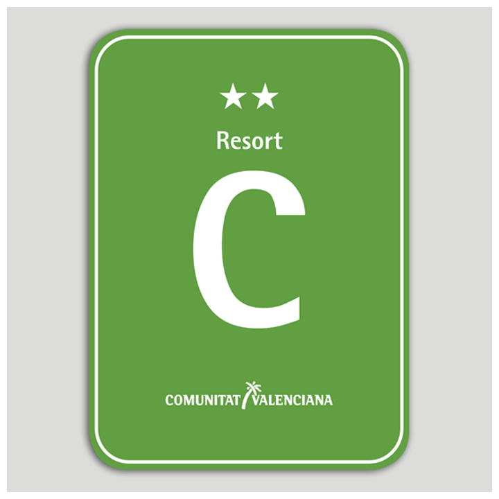 Placa distintivo Camping Resort dos estrellas - Comunidad Valenciana