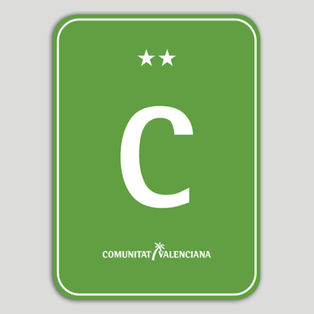 Placa distintivo Camping dos estrellas - Comunidad Valenciana Placa distintivo Camping dos estrellas - Comunidad Valenciana
