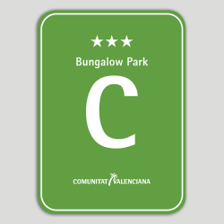 Placa distintivo Camping Bungalow Park tres estrellas - Comunidad Valenciana