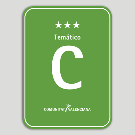 Placa distintivo Camping Temático tres estrellas - Comunidad Valenciana