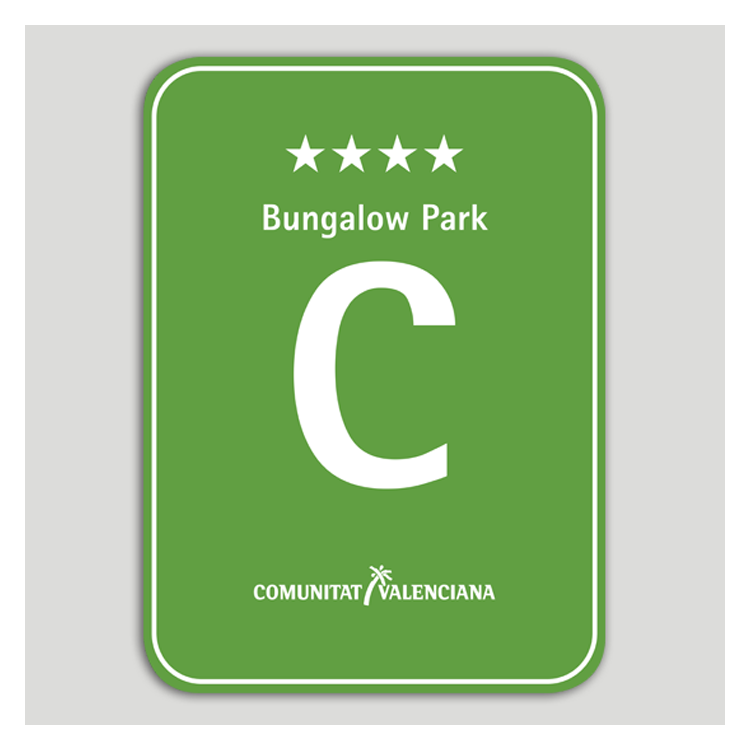 Placa distintivo Camping Bungalow Park cuatro estrellas - Comunidad Valenciana