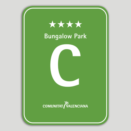 Placa distintivo Camping Bungalow Park cuatro estrellas - Comunidad Valenciana