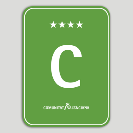 Placa distintivo Camping cuatro estrellas - Comunidad Valenciana