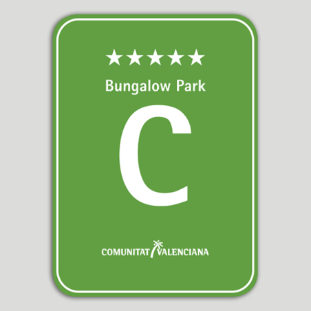 Placa distintivo Camping Bungalow Park cinco estrellas - Comunidad Valenciana