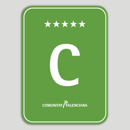 Placa distintivo Camping cinco estrellas - Comunidad Valenciana